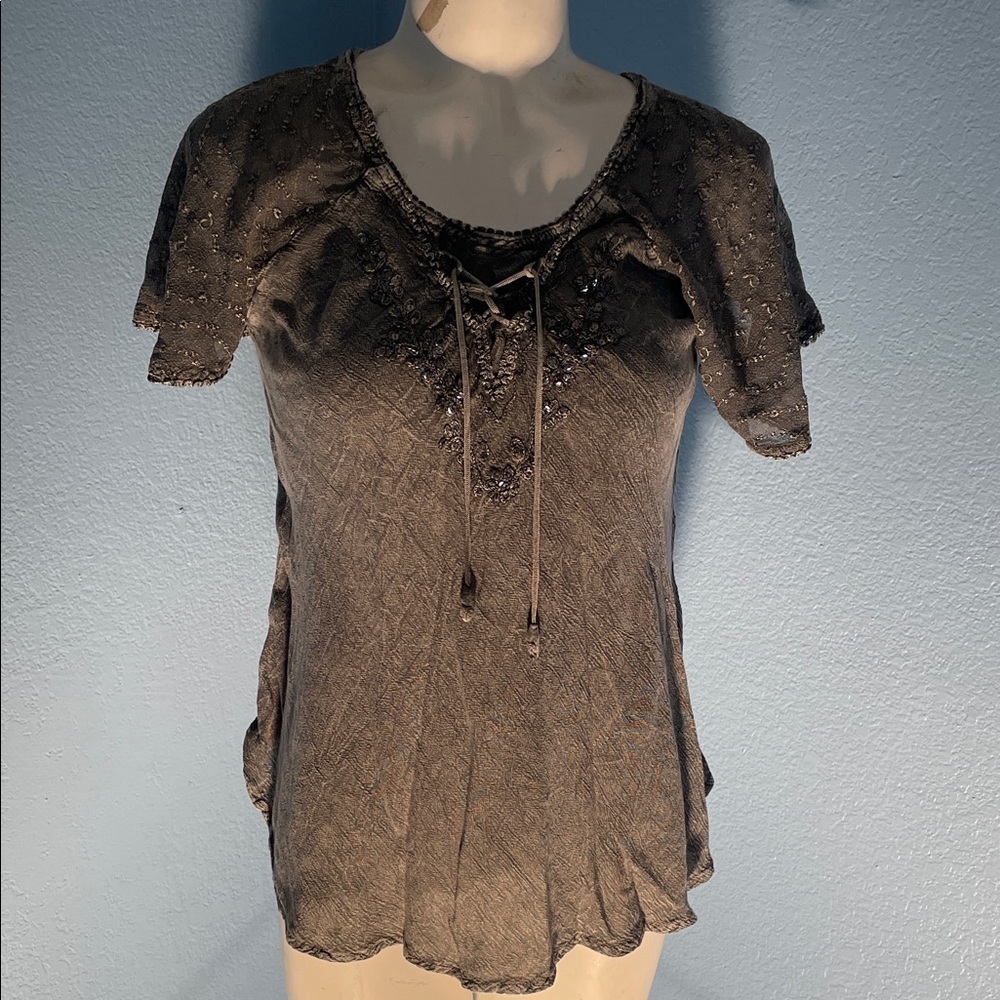 Advance Apparels Gray Embellished Women's Blouse